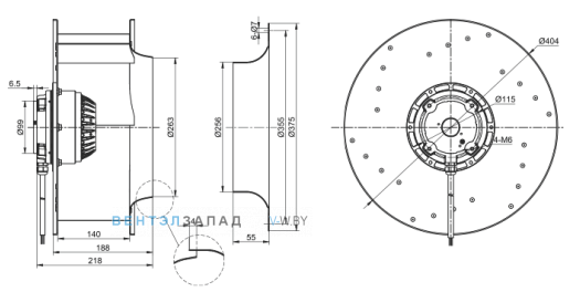 Габаритные размеры RO400B-4D-AC0