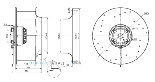 Габаритные размеры RO400B-4E-AC0