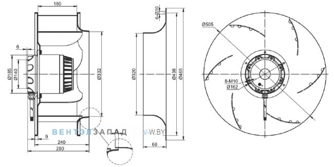 Габаритные размеры RO500B-4D-AC0