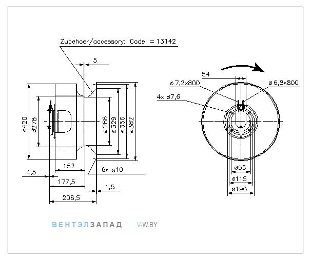 Рабочее колесо Nicotra RLE 20-0407-EC-00-26 407 мм купить
