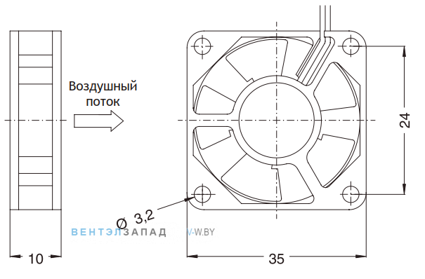 Размеры вентилятора