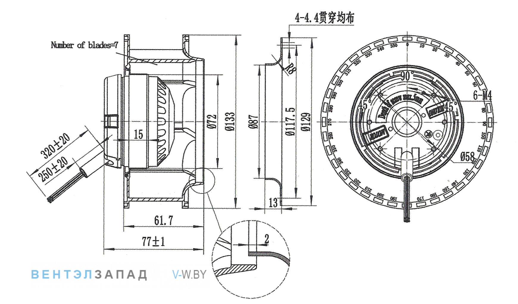 Габаритные размеры Ningbo Jiulong JH133B2E01 115B