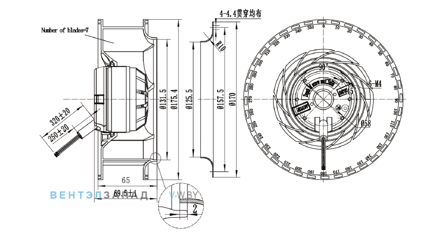 Габаритные размеры Ningbo Jiulong JH175A2E01 115B