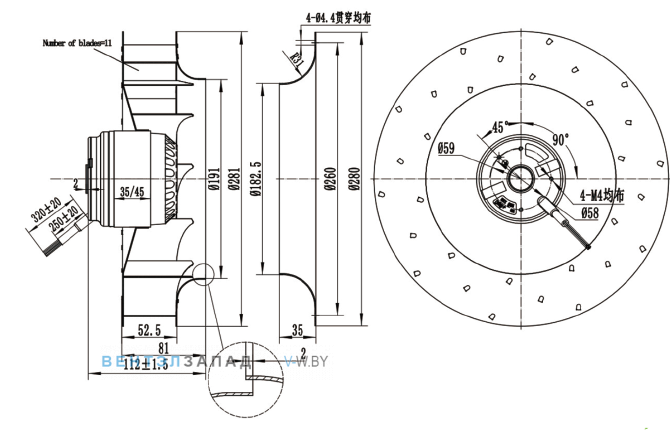 Габаритные размеры JH280A2E02 230B