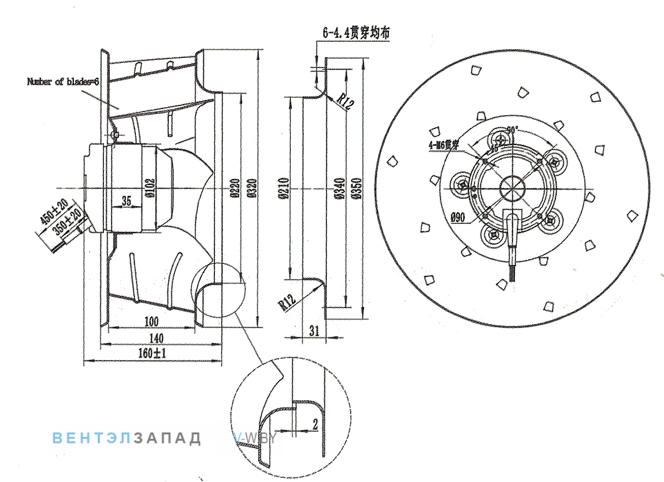 Габаритные размеры Ningbo Jiulong JH320B4E02 230B