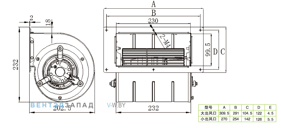 Габаритные размеры Ningbo Jiulong JS146A4E03-W 380B