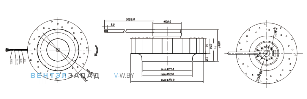 Габаритные размеры Ningbo Jiulong JL2425080HB2M 24B