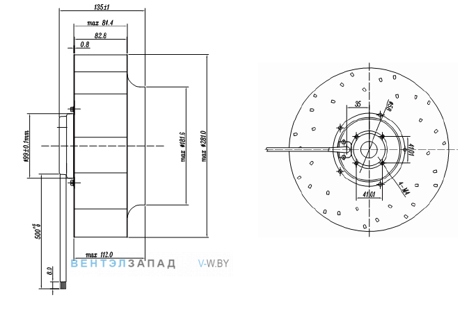 Габаритные размеры Ningbo Jiulong JL48280112HB2 48B
