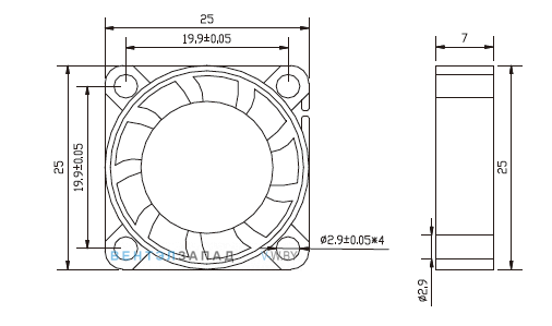 Габаритные размеры Ningbo Jiulong JL-2507L05 5B