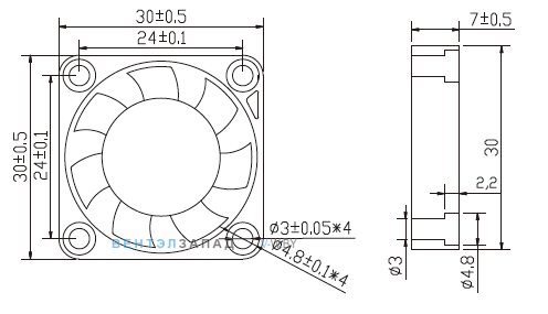 Габаритные размеры Ningbo Jiulong JL3007H05-HH 5B