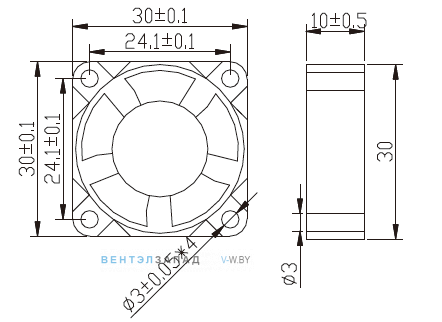 Габаритные размеры Ningbo Jiulong JL-3010H05 5B