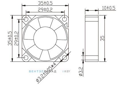 Габаритные размеры Ningbo Jiulong JL-3510H05-VH 5B
