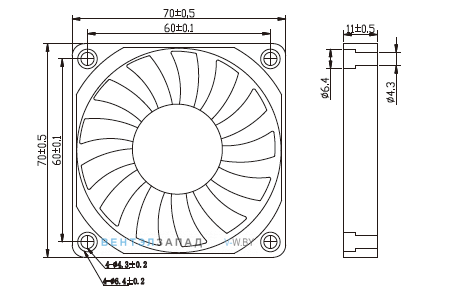 Габаритные размеры Ningbo Jiulong JL-7010H24 24B