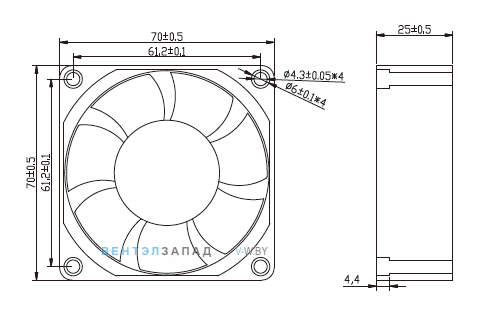 Габаритные размеры Ningbo Jiulong JL-7025H12-HH 12B