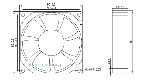Габаритные размеры Ningbo Jiulong JL-8020L24 24B