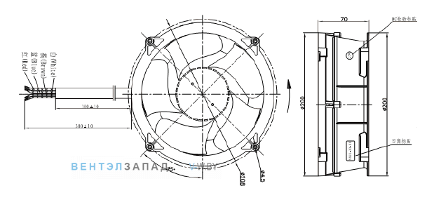 Габаритные размеры Ningbo Jiulong JL2420070HB2M 24B