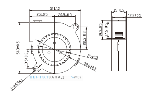 Габаритные размеры Ningbo Jiulong JL-5015M24