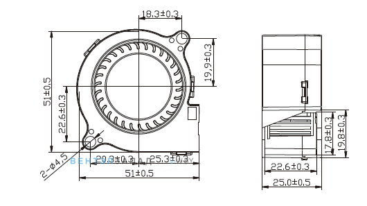 Габаритные размеры Ningbo Jiulong JL-5025H12