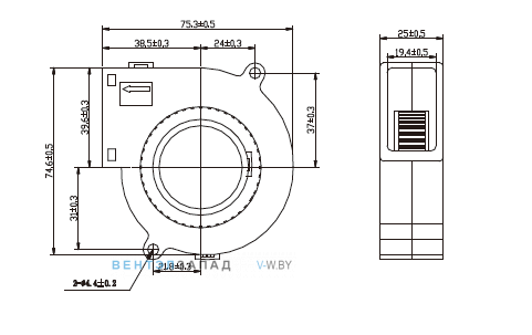 Габаритные размеры Ningbo Jiulong JL-7525L12