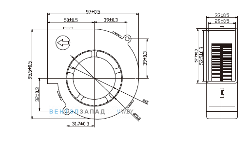 Габаритные размеры Ningbo Jiulong JL-9733H24