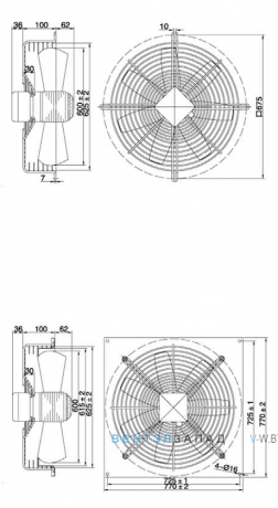 Габаритные размеры Maer YSWF102L60P4-7-675N-600LF2