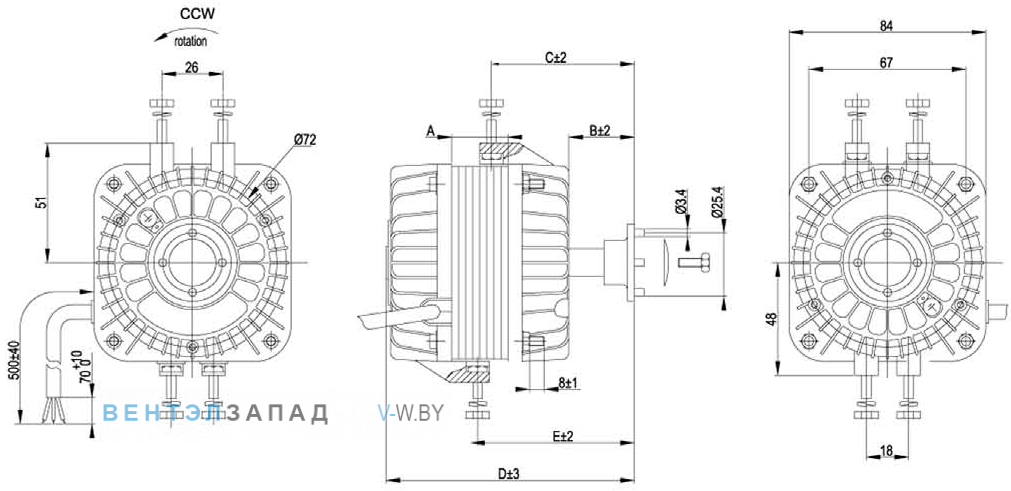 Габаритные размеры Maer YZF3-13