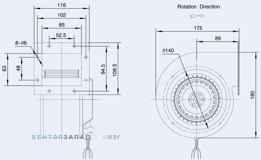 Габаритные размеры Weiguang LXFFG2E133-73-M92-35