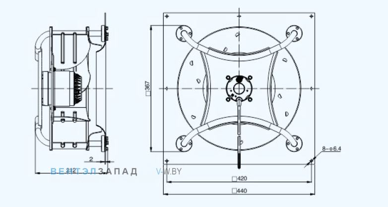 Габаритные размеры Sanmu YWF(K)4E310-GH-LDW