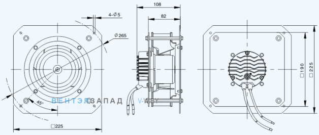 Габаритные размеры Sanmu ECF-K-4E175-PLHDAL0