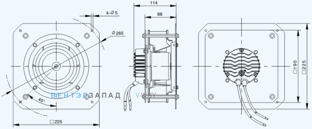Габаритные размеры Sanmu ECF-K-4E192-PLHDAL0