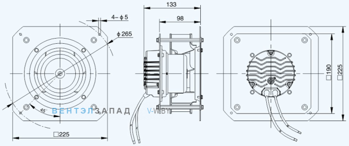 Габаритные размеры Sanmu ECF-K-4E192-PLHDAL1