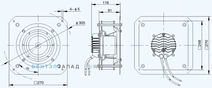 Габаритные размеры Sanmu ECF-K-4E220-PLHDAL0