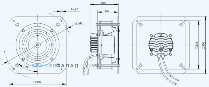 Габаритные размеры Sanmu ECF-K-6E250-PLHDAL0