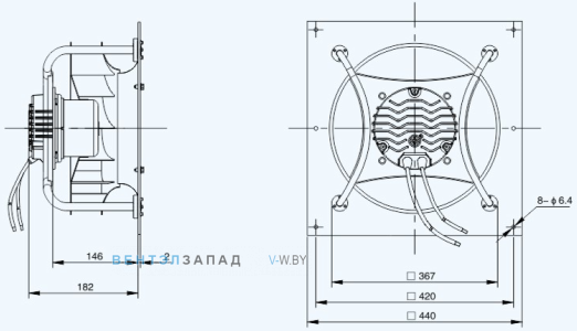 Габаритные размеры Sanmu ECF-K-6E310-PLHDAL1