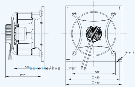 Габаритные размеры Sanmu ECF-K-6E310-PLHDAL4