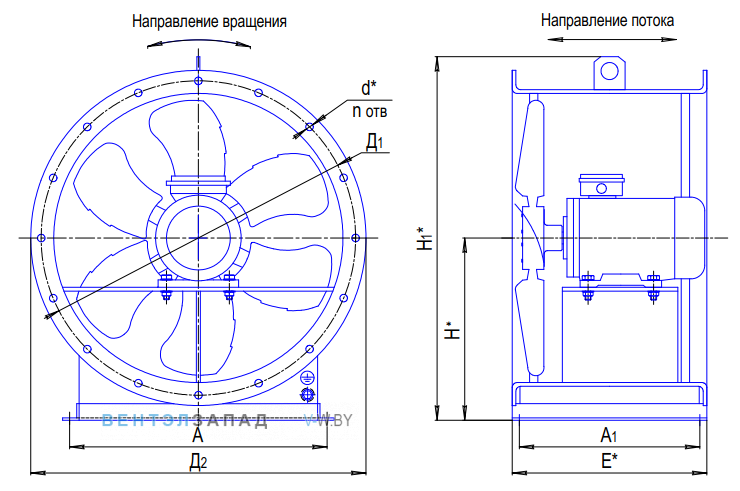 Габаритные размеры ВО 16-300 10