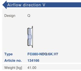 Исполнение, направление потока, схемы Ziehl-abegg FC080-NDQ.6K.V7