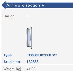 Исполнение, направление потока, схемы Ziehl-abegg FC080-SDQ.6K.V7