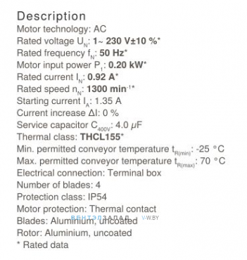 Производительность, мощность, аналоги, купить Ziehl-abegg FB035-4EK.2C.V4S