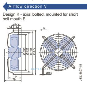 Габаритные размеры, подбор Ziehl-abegg FB040-6EK.2C.V4P