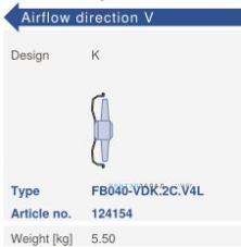 Варианты исполнения, направление потока Ziehl-abegg FB040-VDK.2C.V4L