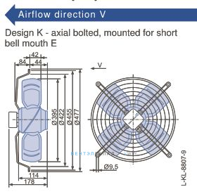 Габаритные размеры, подбор Ziehl-abegg FB040-VDK.2C.V4P