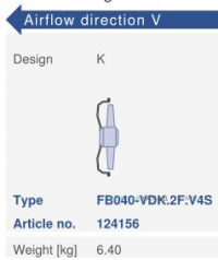 Варианты исполнения, направление потока Ziehl-abegg FB040-VDK.2F.V4S
