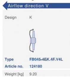 Варианты исполнения, направление потока Ziehl-abegg FB045-4EK.4F.V4L