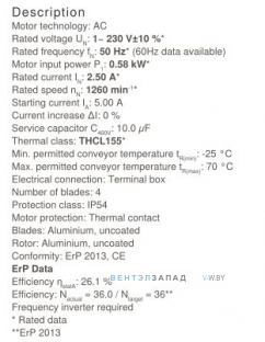 Производительность, мощность, аналоги, купить Ziehl-abegg FB045-4EK.4I.V4S