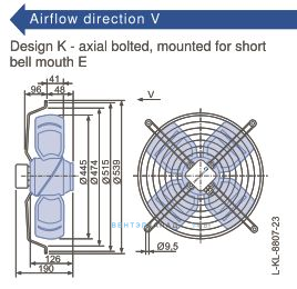 Габаритные размеры, подбор Ziehl-abegg FB045-SDK.4C.V4L