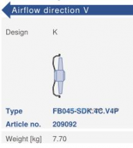 Варианты исполнения, направление потока Ziehl-abegg FB045-SDK.4C.V4P