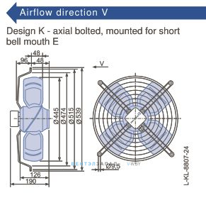 Габаритные размеры, подбор Ziehl-abegg FB045-SDK.4C.V4P