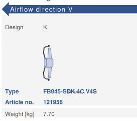 Варианты исполнения, направление потока Ziehl-abegg FB045-SDK.4C.V4S