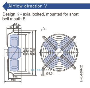Габаритные размеры, подбор Ziehl-abegg FB045-SDK.4C.V4S
